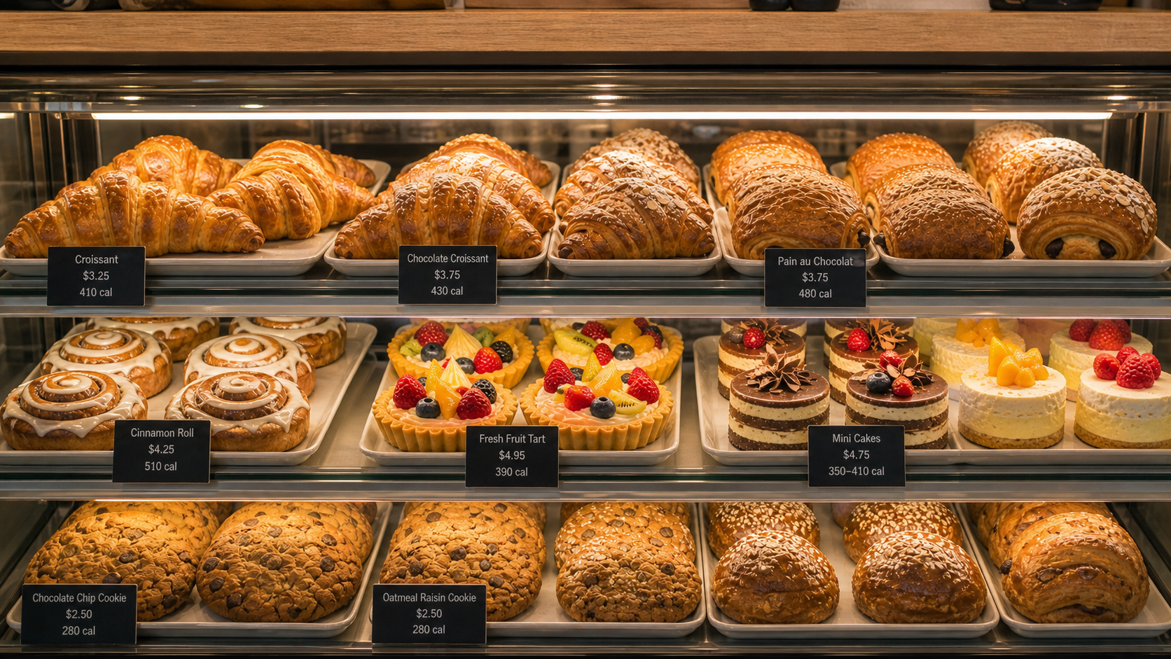 Fresh pastries and bread at Morningsong Bakery counter